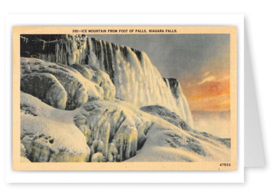 Niagara Falls, New York, Ice Mountain from foot of falls