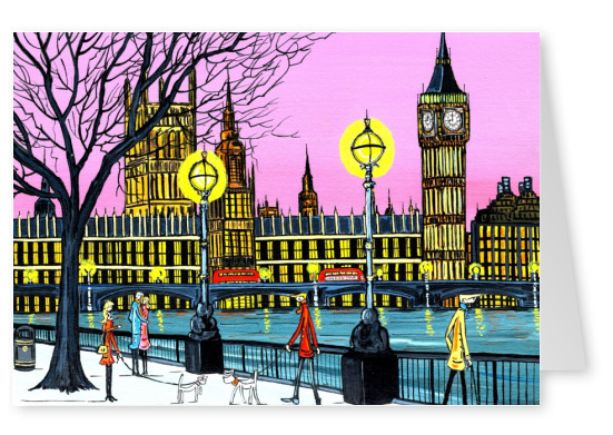 Illustratie Zuid-Londen Kunstenaar Dan Zuid-Londen Kunstenaar Dan – ' s nachts Londen