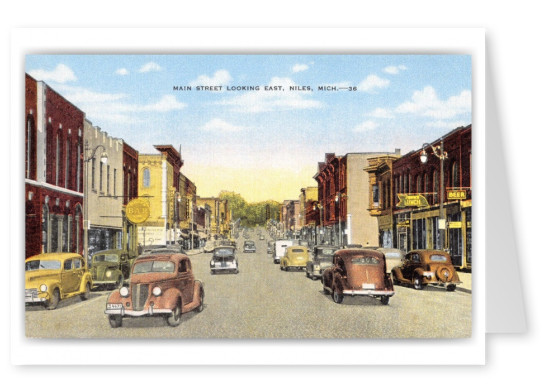 Niles, Michigan, Main street looking east