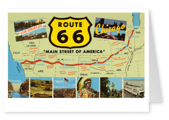 Curt Teich Cartolina Collezione Degli Archivi Route 66