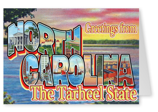 North Carolina vintage design greeting card
