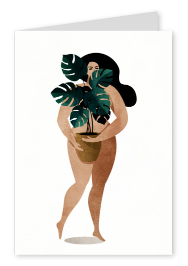 Kubistika Nude with plant