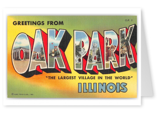 Oak Park Illinois Large Letter Greetings