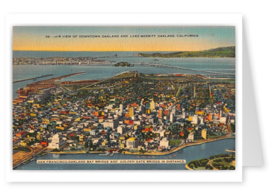 Oakland, California, air view of downtown