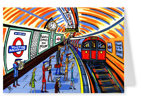 Illustration Södra London Konstnären Dan Södra London Konstnären Dan omalda över marken