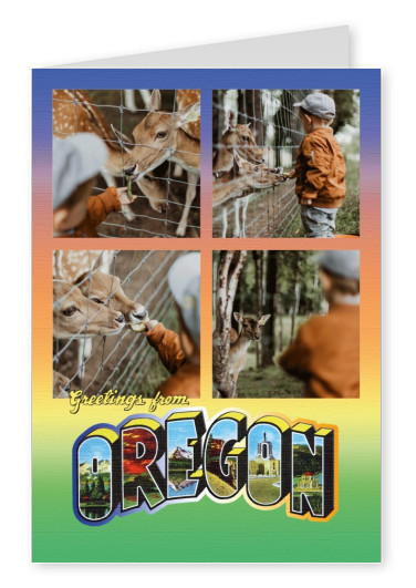 vintage tarjeta de felicitación, saludos desde ORegon