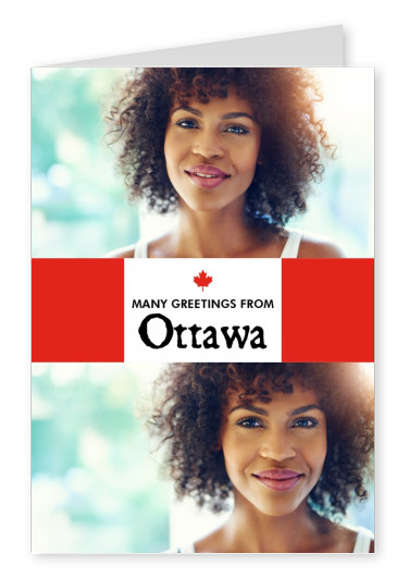 Ottawa hälsningar röd vit med lönnlöv