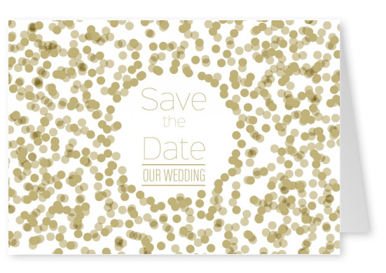 Save the Date Wedding card with golden dots