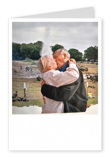 Belrost collage old couple kissing on battlefield