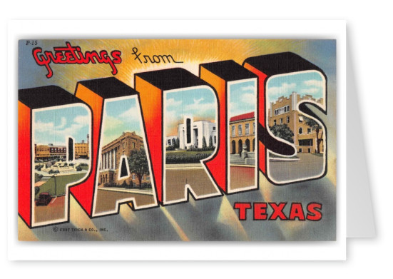Paris Texas Greetings Large Letter