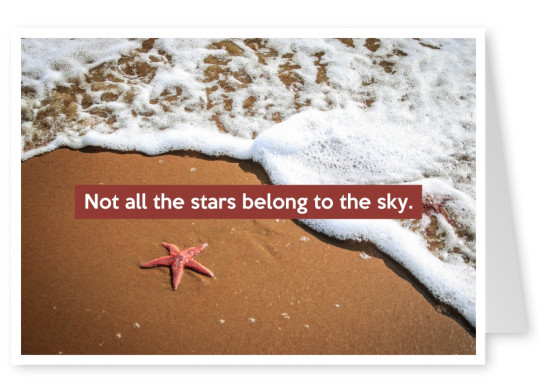 carte postale disant que Pas toutes les étoiles appartiennent au ciel