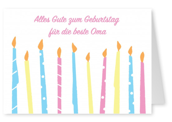 Cartão de aniversário com velas