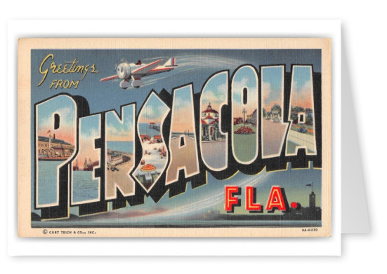 Pensacola Florida Large Letter Greetings