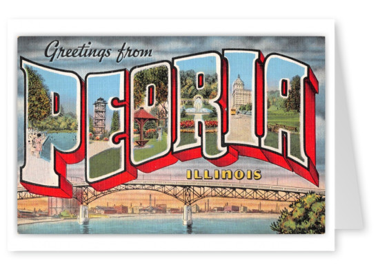 Peoria Illinois Large Letter Greetings