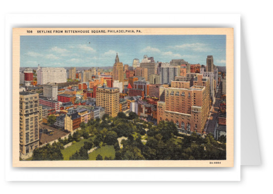 Philadelphia, Pennsylvania, Rittenhouse Square skyline view