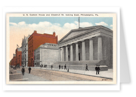 Philadelphia, Pennsylvania, US Customs House and Chestnut Street