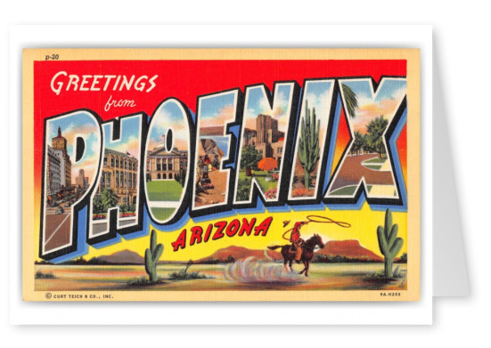 Phoenix Arizona Large Letter Greetings 