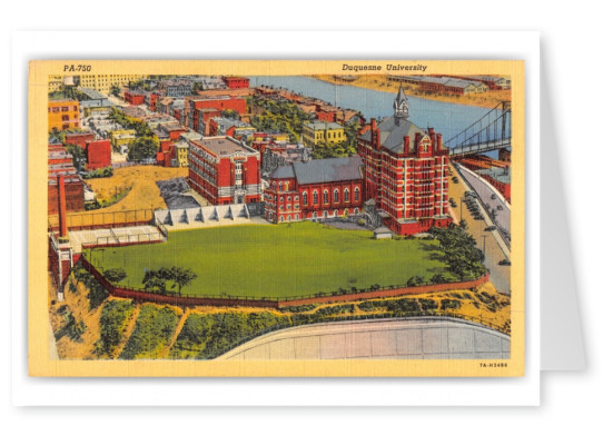 Pittsburgh, Pennsylvania, Duquesne University, birds-eye view