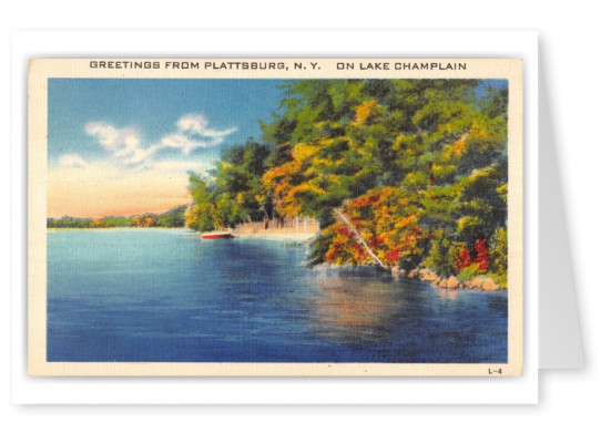 Plattsburg, new York, greetings from Lake Champlain