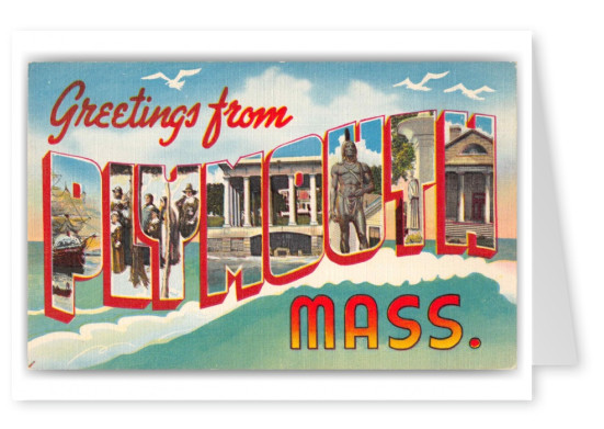 Plymouth Massachusetts Greetings Large Letter