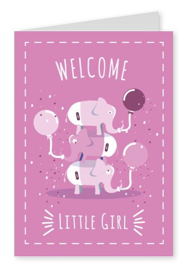 birthday card greetings little girl
