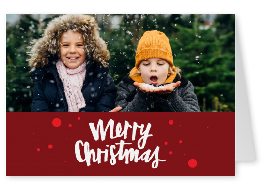 Personalizable christmas card saying Merry Xmas
