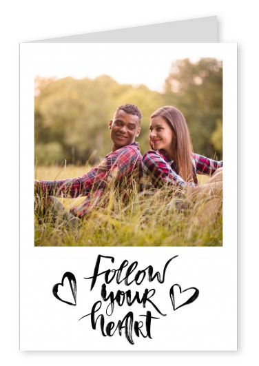 Personalizable statement postcard with hearts