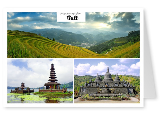photocollage of Bali with temple