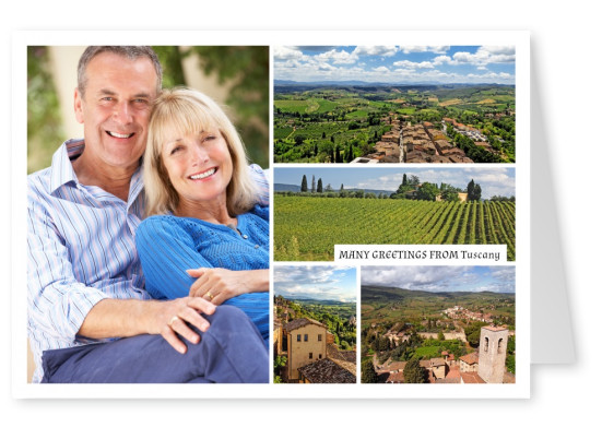 photocollage of four typical tuscany landscape pictures