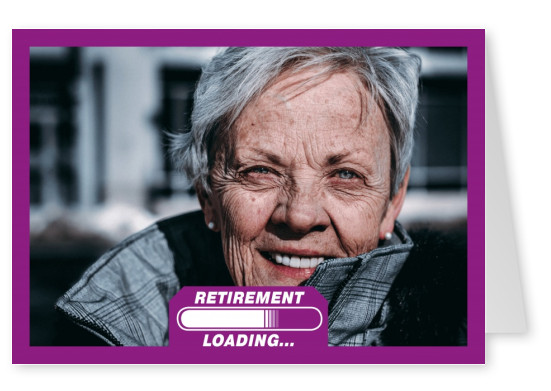retirement loading bar white on purple background