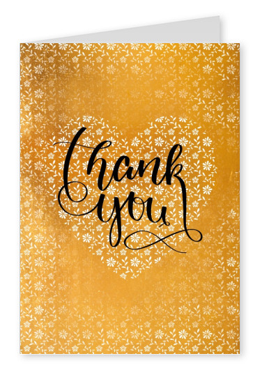 Thank you postcard with a heart