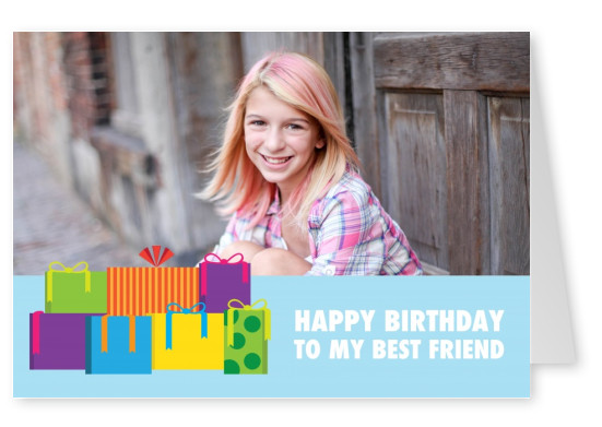 Birthday card present stack template