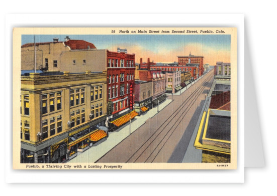 Pueblo, Colorado, North on Main Street from Second Street