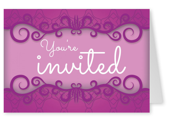 Purple Invitation card with ornaments