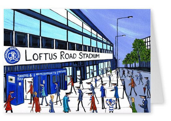 Illustratie Zuid-Londen Kunstenaar Dan Zuid-Londen Kunstenaar Dan QPR Stadion