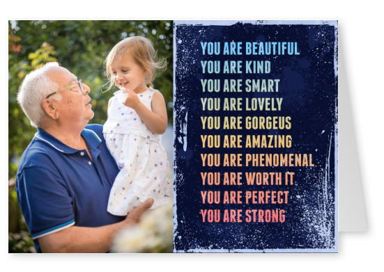 Colorful quote greeting card with compliments