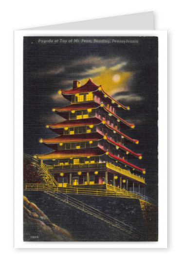 Reading, Pennsylvania, Pagoda on Mt. Penn at night