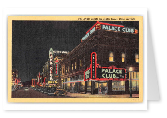 Reno Nevada Center Street at Night Palace Club