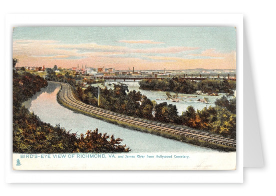 Richmond, Virginia, birds-eye view and James River