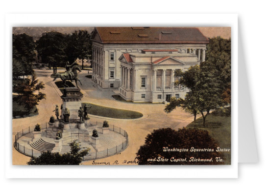 Richmond, Virginia, Washington Equesrian Statue and Capitol
