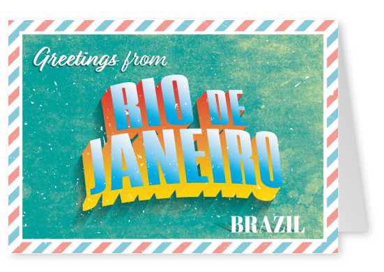 Retro postcard Rio de Janeiro