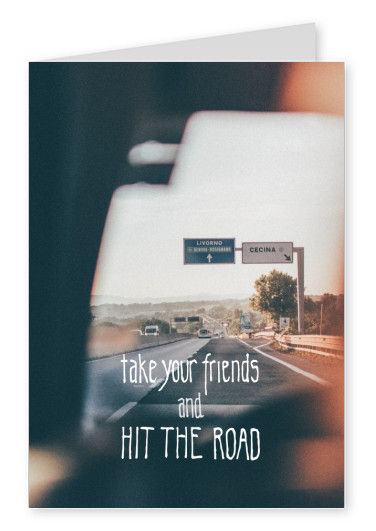 greetingcard with a photo of a highway