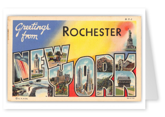 Rochester New York Greetings Large Letter Statue of Liberty