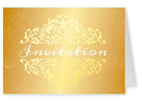 golden glitter ornament invitation