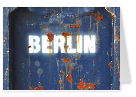 Berlin spray paint on blue