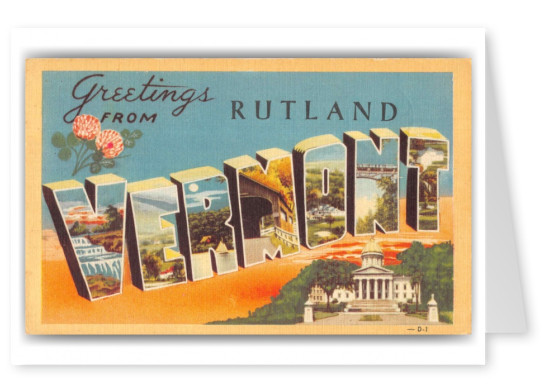 Rutland Vermont Greetings Large Letter