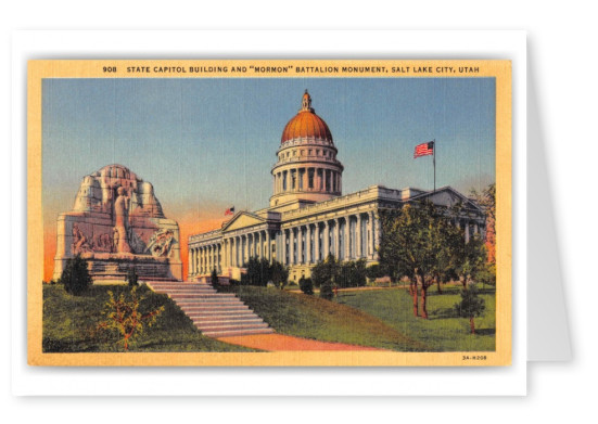 Salt Lake City Utah State Capitol and Mormon Battalion Monument