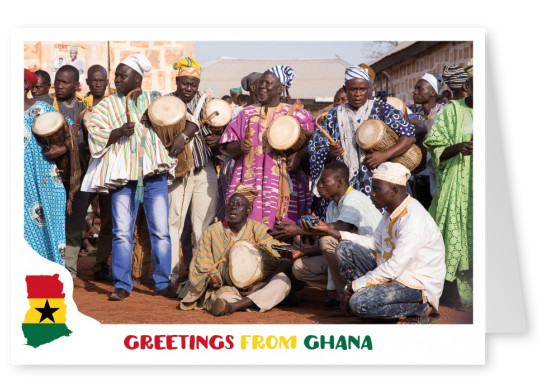 La tarjeta de ghana con motivos