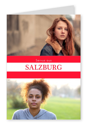 Salzburg hej i Österrikiska språket röd vit