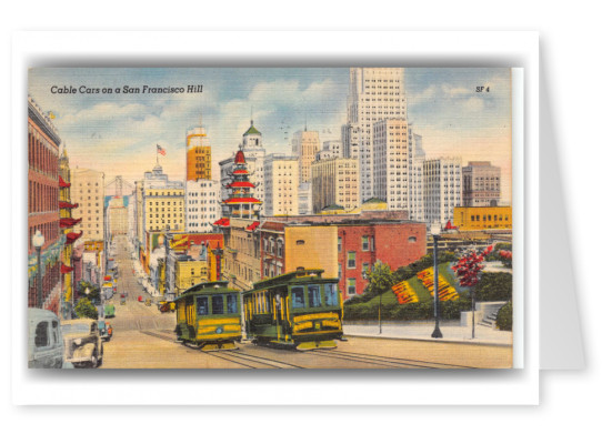ATTACHED POSTCARDS SAN FRANCISCO CABLE CARS w/ASSORTED VIEWS~NEW 1980 FOLIO 8 